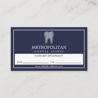 Classic Modern Dentist Tooth Logo Navy Appointment
