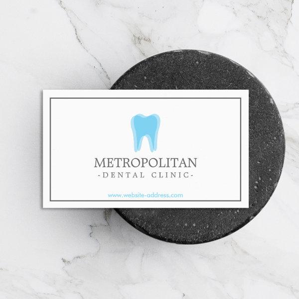 Classic Modern Dentist Tooth Logo on White