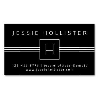Classic Modern Professional Monogram Black & White  Magnet