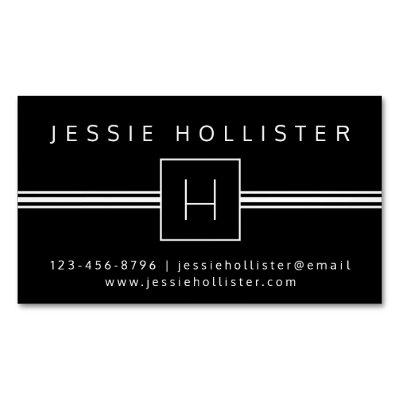 Classic Modern Professional Monogram Black & White  Magnet