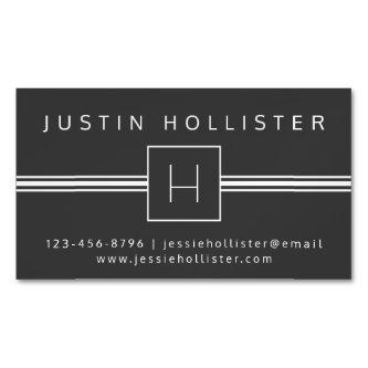 Classic Modern Professional Monogram | Dark Grey  Magnet