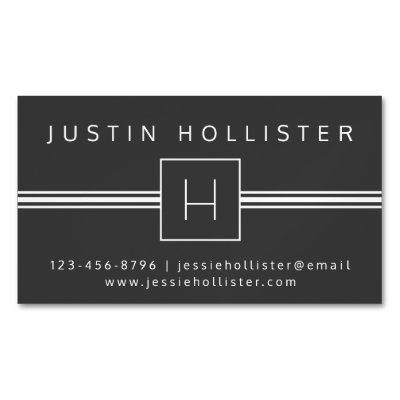 Classic Modern Professional Monogram | Dark Grey  Magnet