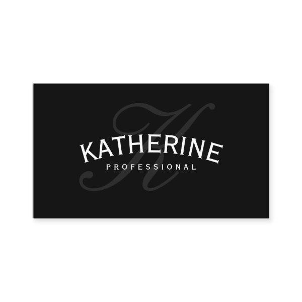 Classic Monogram Black with Arc Text