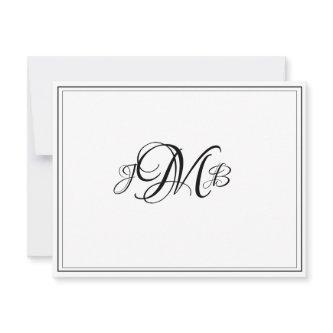 Classic Monogram Flourish Script Note card