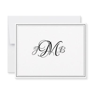 Classic Monogram Flourish Script Note card