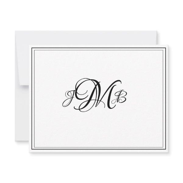 Classic Monogram Flourish Script Note card