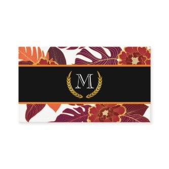 Classic Monogram | Gold Leafs | Floral Pattern