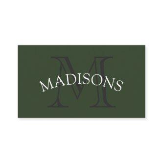 Classic Monogram Gray Green with Arc Text
