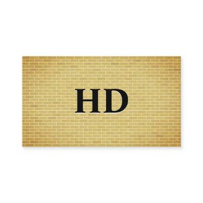 Classic Monogram Initials | Gold Brick Wall