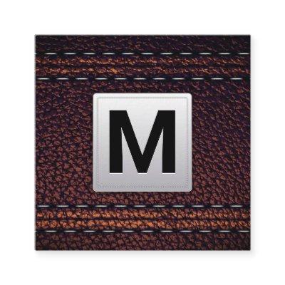 Classic Monogram | Leather Background Square