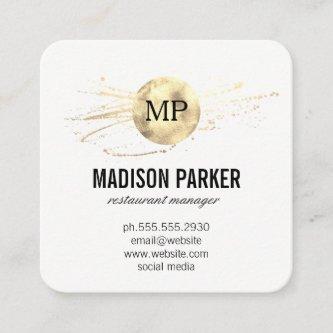Classic Monogram Luxe Gold Brushed Square