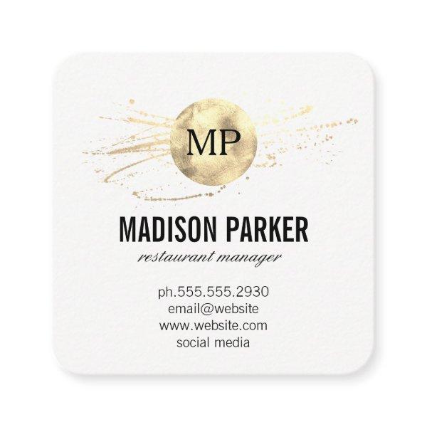Classic Monogram Luxe Gold Brushed Square