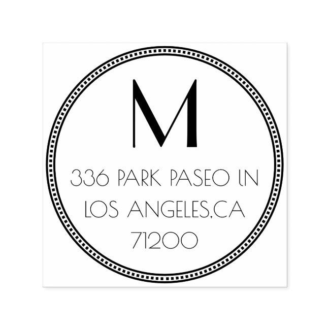 Classic Monogram Seal Round Return Address Self-in Self-inking Stamp