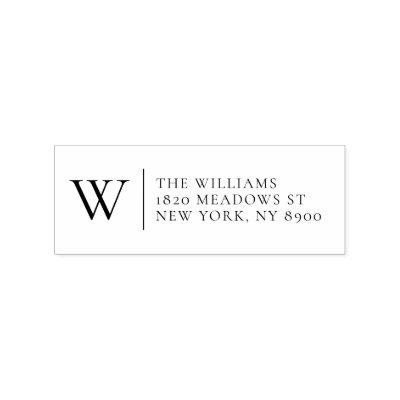 Classic Monogram Self Inking Return Address Stamp