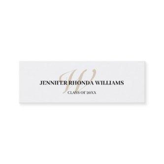 Classic monogram student graduation name card