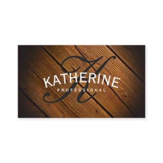 Classic Monogram Wood Panel with Arc Text