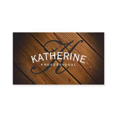 Classic Monogram Wood Panel with Arc Text