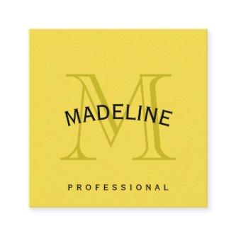 Classic Monogram Yellow with Arc Text Square