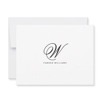 Classic Monogrammed formal Flat Thank You Card