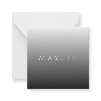 Classic Name or Word | Gradient Grey Note Card