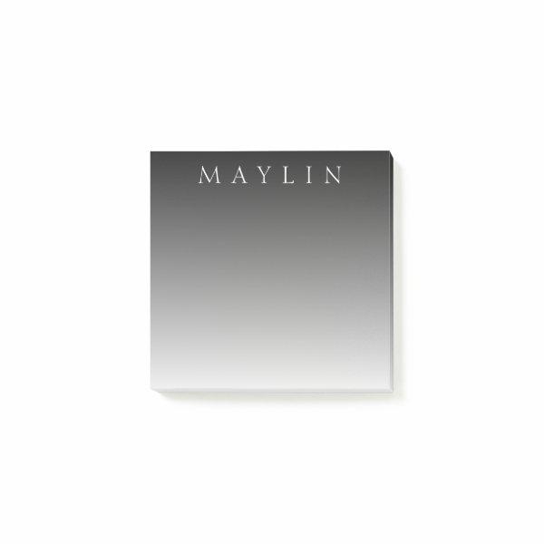 Classic Name or Word | Gradient Grey Post-it Notes