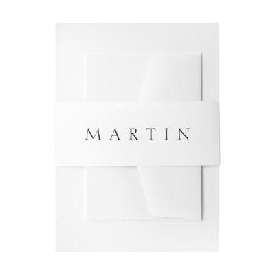 Classic Name (or word) Invitation Belly Band
