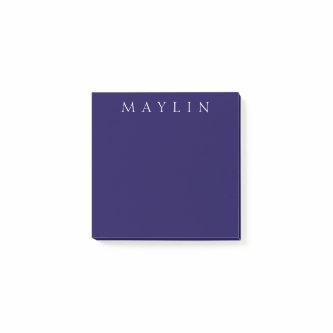 Classic Name or Word | Purplish Dark Blue Post-it Notes