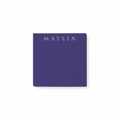 Classic Name or Word | Purplish Dark Blue Post-it Notes
