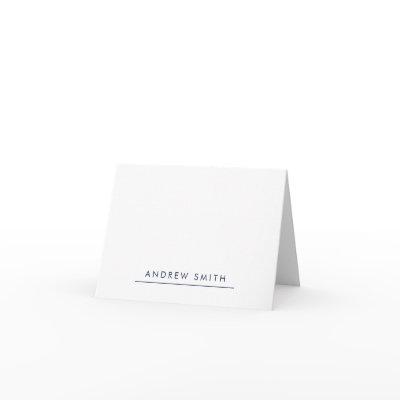 Classic Navy Blue Modern Line Simple Minimalist Note Card