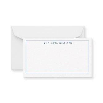 Classic Navy Blue Professional Formal Thin Border Note Card