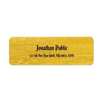 Classic Nostalgic American Text Glamour Gold Clean Label