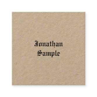 Classic Nostalgy Vintage Template Real Kraft Paper Square