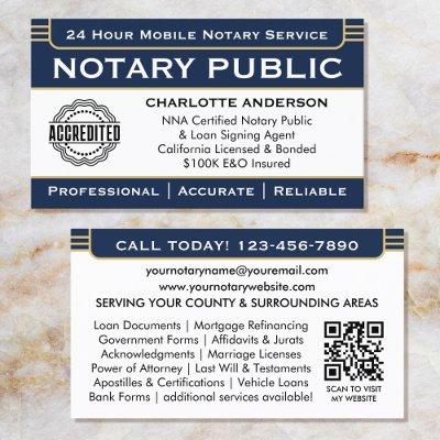 Classic Notary Signing Agent ID Logo Navy Gold