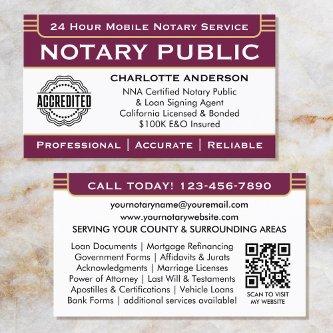 Classic Notary Signing Agent ID Logo Plum Gold