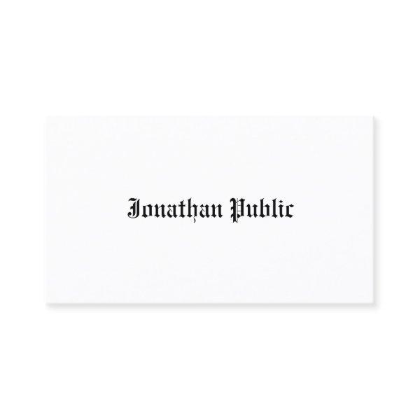 Classic Old English Style Look Professional White