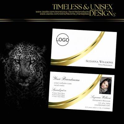 Classic Plain White Gold Decor with Logo and Photo