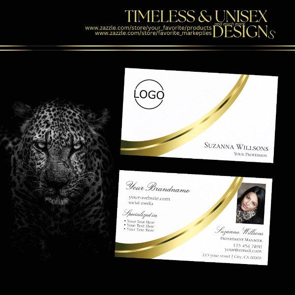 Classic Plain White Gold Decor with Logo and Photo