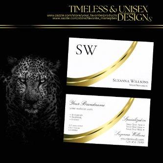 Classic Plain White Gold Decor with Monogram