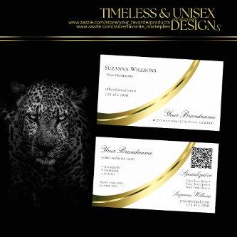 Classic Plain White Gold Decor with QR Code