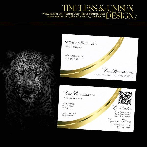 Classic Plain White Gold Decor with QR Code