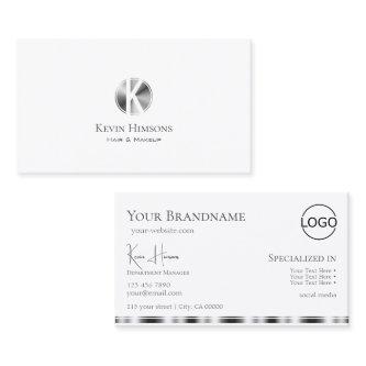 Classic Plain White Silver with Monogram and Logo