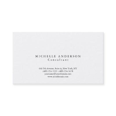 Classic Plain White Simple Professional Minimalist