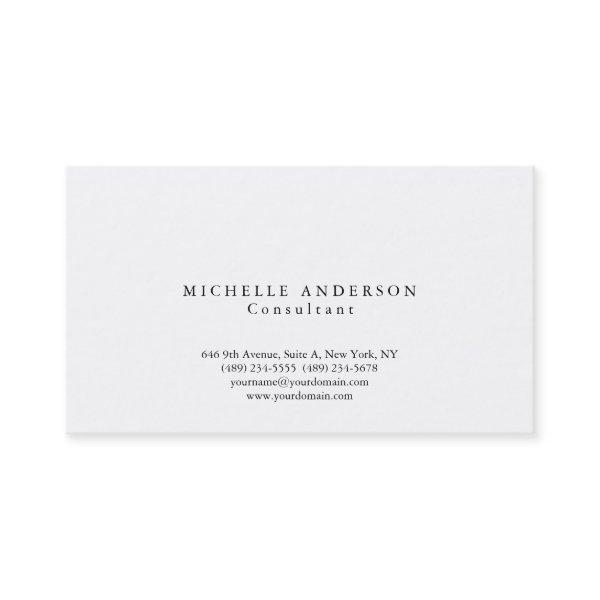 Classic Plain White Simple Professional Minimalist