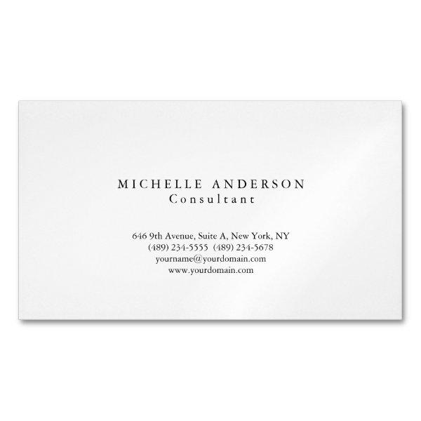 Classic Plain White Simple Professional Minimalist  Magnet