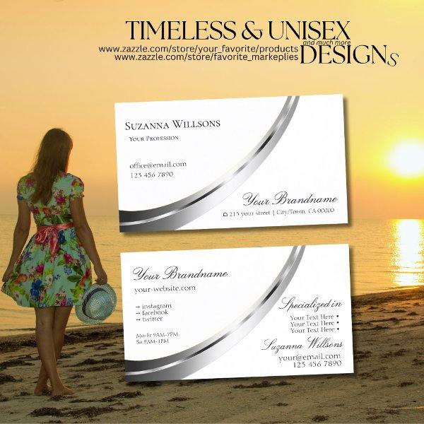 Classic Plain White with Decorative Silver Decor