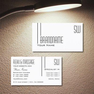 Classic Plain White with Initials Professional