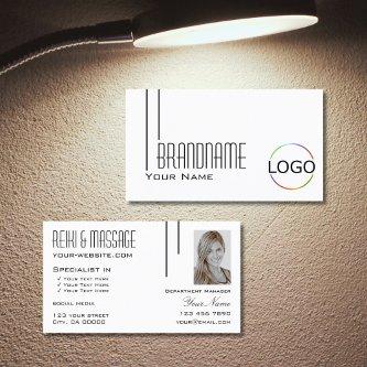 Classic Plain White with Logo & Photo Professional