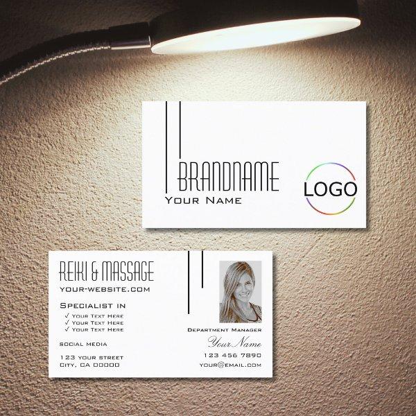 Classic Plain White with Logo & Photo Professional