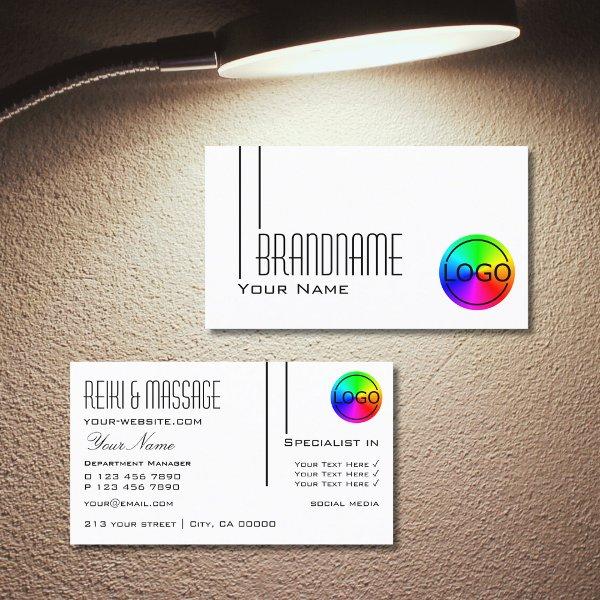 Classic Plain White with Logo Professional Modern