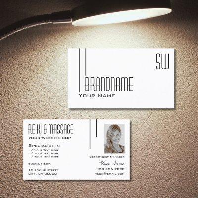 Classic Plain White with Monogram and Photo Modern